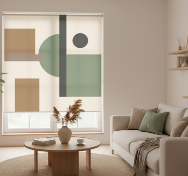 Rollo fenster wohnzimmer geometrische kunst in naturfarben - TenStickers