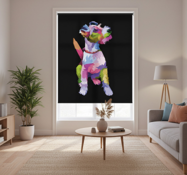 Rollo fenster wohnzimmer geometrische tiere fox terrier - TenStickers