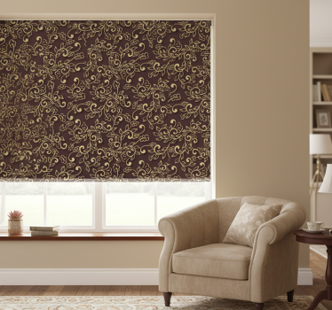 Rollo fenster wohnzimmer im stil goldener baumblätter - TenStickers