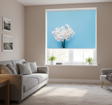 Rollo fenster wohnzimmer jazmin blauer hintergrund - TenStickers