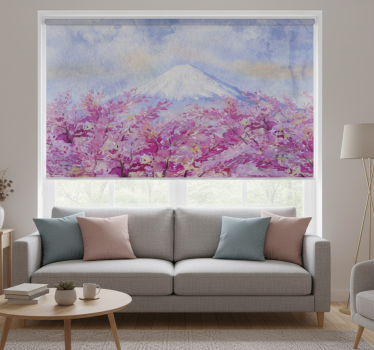 Rollo fenster wohnzimmer kirschblütenlandschaft - TenStickers