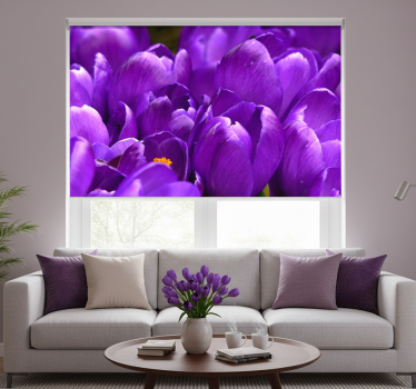 Rollo fenster wohnzimmer lila rosen - TenStickers