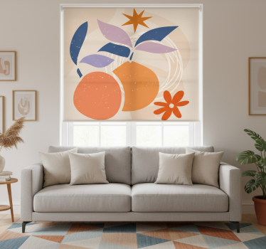Rollo fenster wohnzimmer mit minimalistischem fruchtdesign - TenStickers
