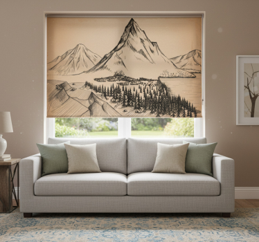 Rollo fenster wohnzimmer mit waldgravur - TenStickers
