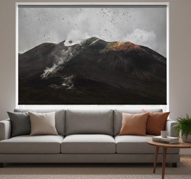 Rollo fenster wohnzimmer neblige etna landschaft - TenStickers