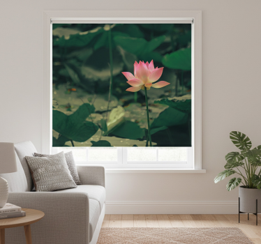 Rollo fenster wohnzimmer pinke blume - TenStickers