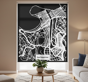 Rollo fenster wohnzimmer topografische karte san sebastián - TenStickers