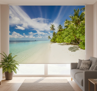 Rollo fenster wohnzimmer tropische insel meer - TenStickers