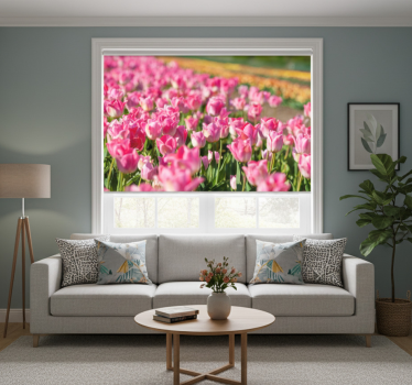 Rollo fenster wohnzimmer tulpenfeld - TenStickers