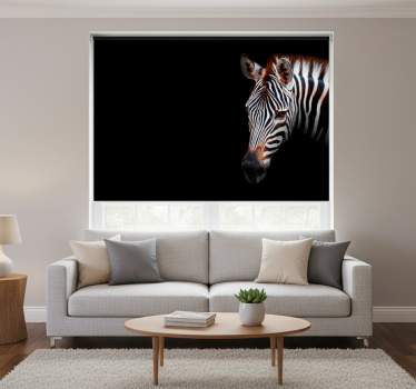 Rollo fenster wohnzimmer zebra bild - TenStickers