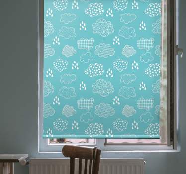 Rollo Fenster Wolken blaues zeichenmuster - TenStickers