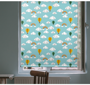 Rollo Fenster Wolken luftballons und regenbögen - TenStickers