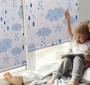 Rollo Fenster Wolken lächelnde wolkenmuster - TenStickers
