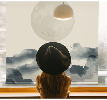 Fenster Rollo modern mondbeschienene wolkenlandschaft - TenStickers