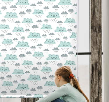 Rollo Fenster Wolken blaues regenmuster - TenStickers