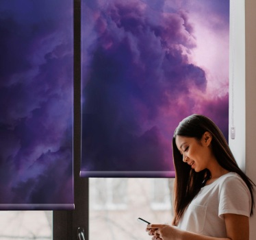 Rollo Fenster Wolken verträumte lila wellen - TenStickers