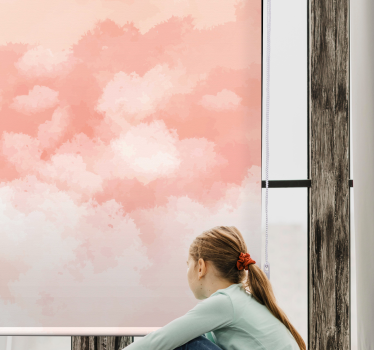 Rollo Fenster Wolken zartrosa muster - TenStickers
