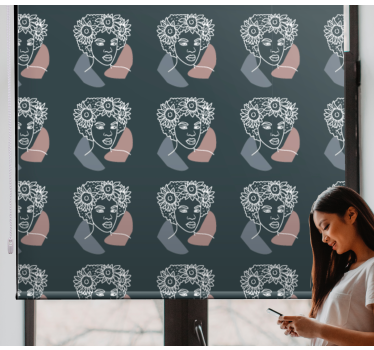 Rollo Fenster Zeichnungen abstrakte florale gesichter - TenStickers