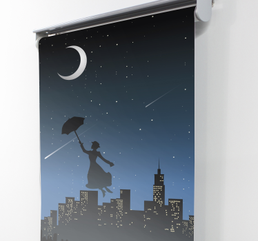 Rollo Fenster Filme silhouette regenschirm flug - TenStickers