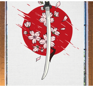 Rollo originell Japanisches schwert und sakura - TenStickers