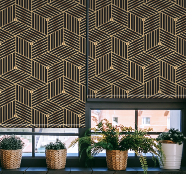 Rollo elegant Goldenes geometrisches dekomuster - TenStickers