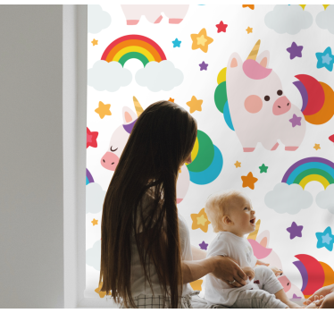 Rollo Kind Handgezeichnete bunte einhörner - TenStickers