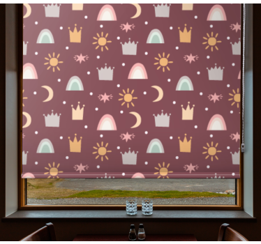 Rollo Kind Muster mit kronen, sternen und regenbogen - TenStickers