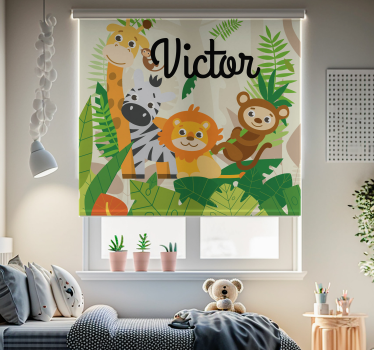 Personalisierte Rollos Dschungeltiere für Kinder - TenStickers