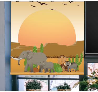 Rollo mehr Tiere Afrikanischer sonnenuntergang in freier wildbah - TenStickers