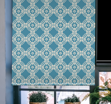 Rollo Wohnzimmer Antikes vintage blaues und weißes Muster - TenStickers
