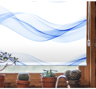 Rollo Wohnzimmer Blaue wellenschattenbild - TenStickers