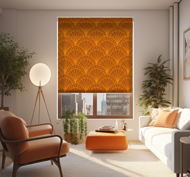 Rollos fürs Wohnzimmer elegantes orangefarbenes artdeco - TenStickers