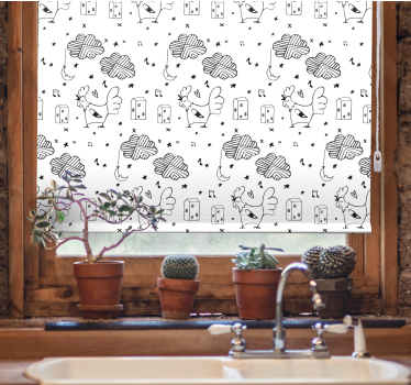 Weitere Fenster Rollos huhn muster - TenStickers