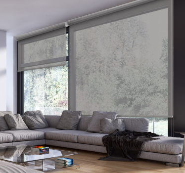 Rollo Wohnzimmer Einfarbiges Design Grau transparent - TenStickers