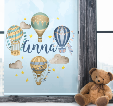 Zeichnungen Rollo Blaue luftballons mit sternen - TenStickers