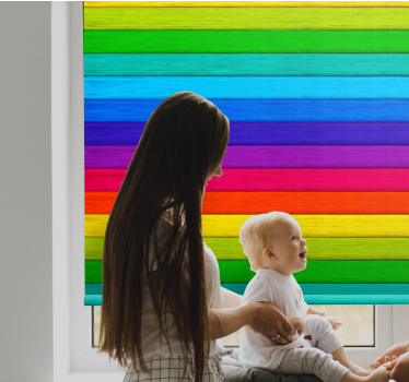Zeichnungen Rollo Regenbogen horizontales Muster - TenStickers