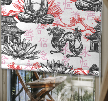 Zierbuddha wohnzimmer Rollo - TenStickers