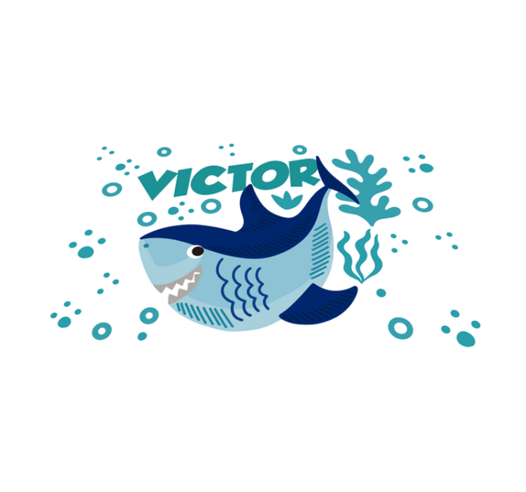 Tischset mit Namen Babyhai Zeichnung - TenStickers