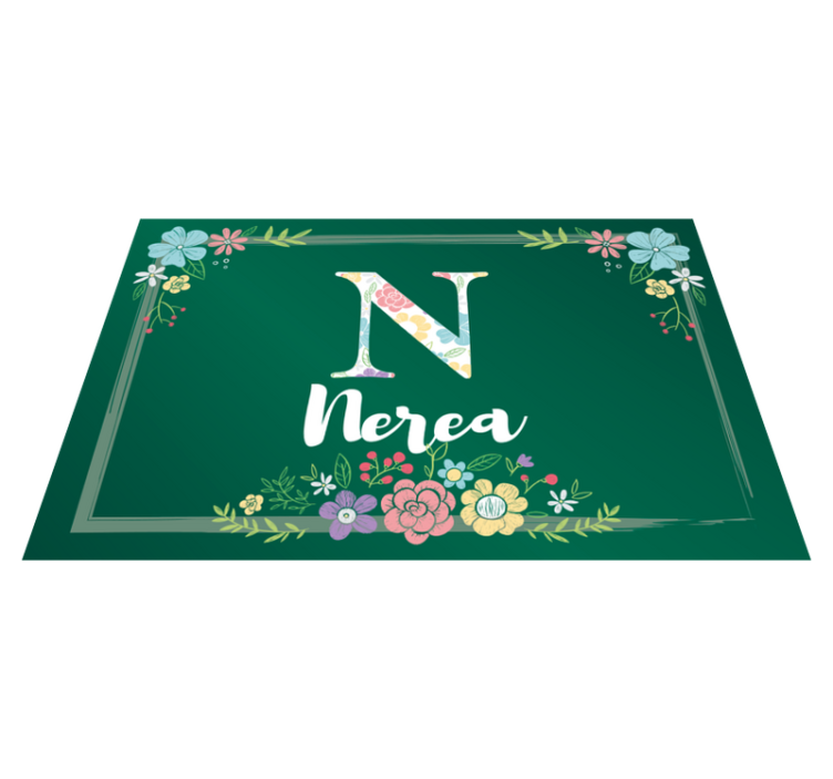 Tischset mit namen im floralen initialdesign - TenStickers