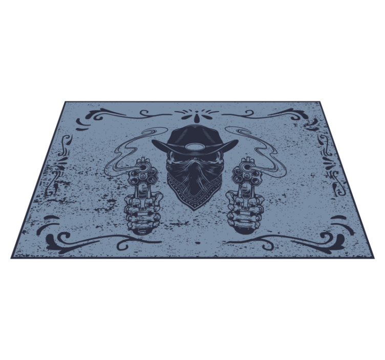 Tischsets originell cowboy-gesicht mit waffen - TenStickers