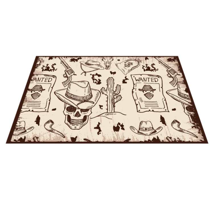 Tischsets originell mit totenkopf und cowboy-motiven - TenStickers