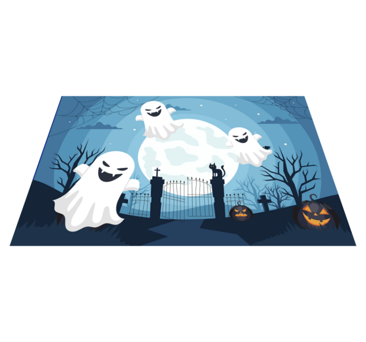 Tischset halloween mit verspielter geisterszene - TenStickers