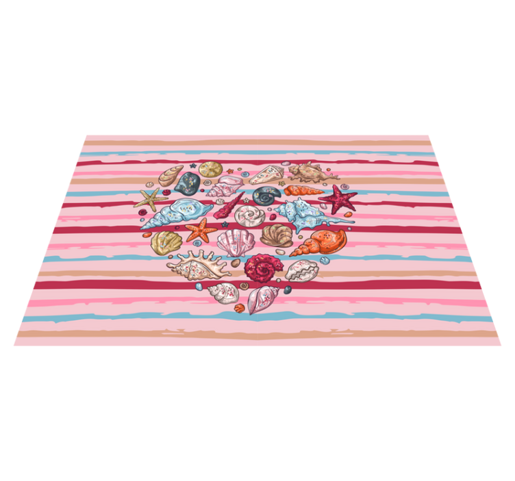 Tischset modern muscheln herz muster - TenStickers