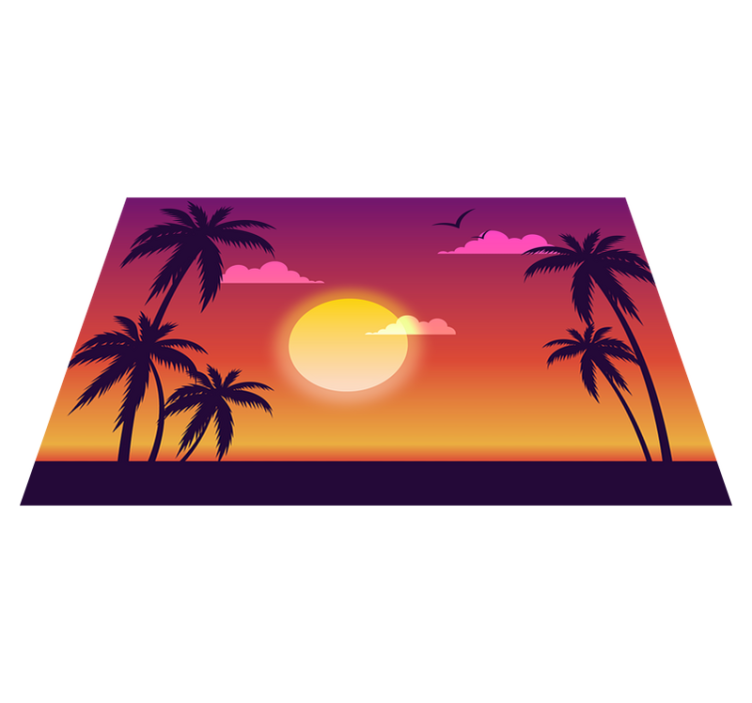 Tischset modern tropischer sonnenuntergang - TenStickers
