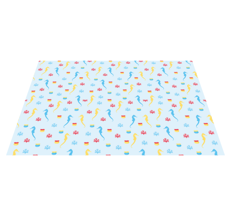 Tischset blau Seepferdchen und koralle - TenStickers