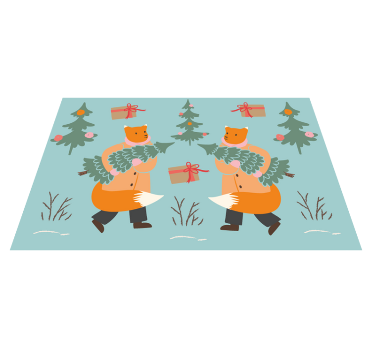 Tischset weihnachten mit festlichem fuchs und baum - TenStickers