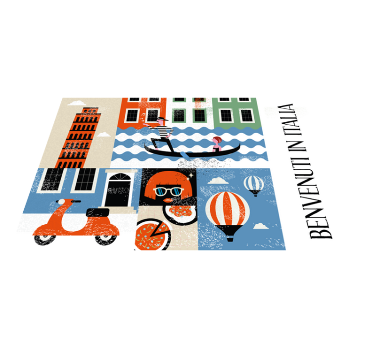 Tischset Restaurant Italienisch berühmtesten lebensmittelikonen - TenStickers