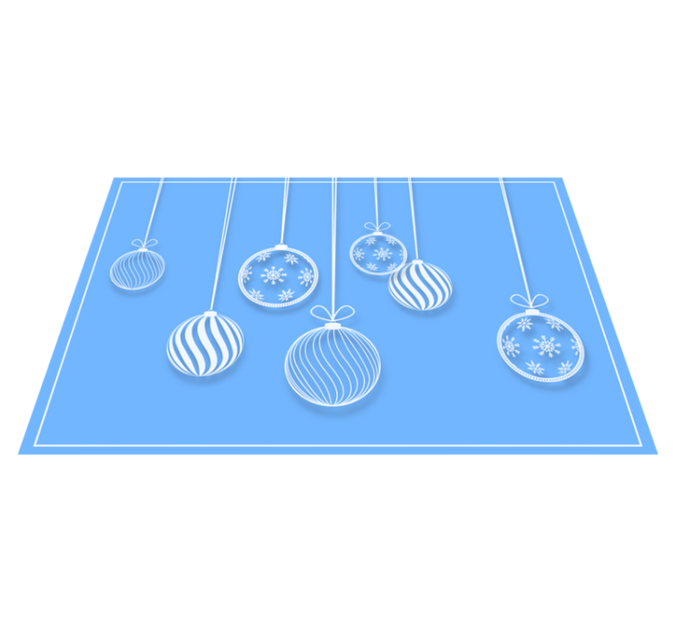 Tischset weihnachten mit hängenden weihnachtsornamenten - TenStickers