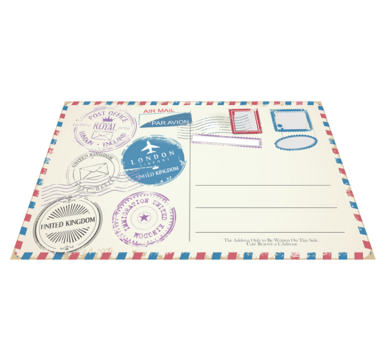 Tischset text reise-stempel kollektion - TenStickers