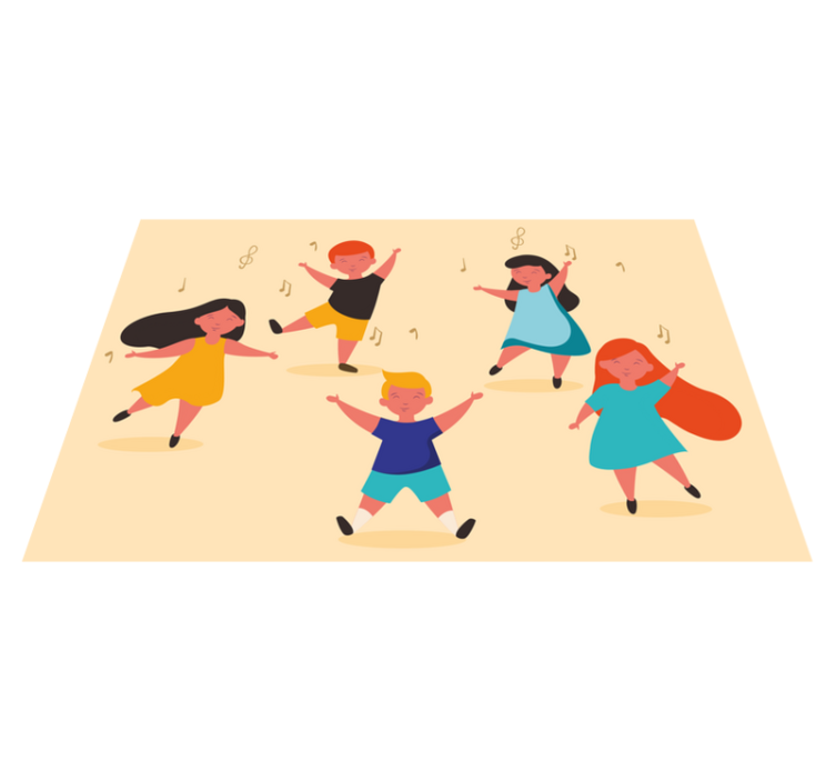 Tischset kinder fröhlich tanzende kinder - TenStickers